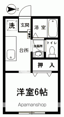 コーポ杉内(1K/1階)の間取り写真