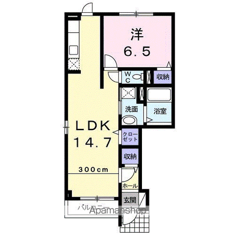 グランSフィールドⅢ(1LDK/1階)の間取り写真