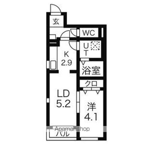 サンライズ江合錦町(1LDK/1階)の間取り写真