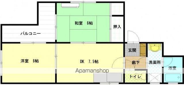 杉本ビル(2DK/4階)の間取り写真