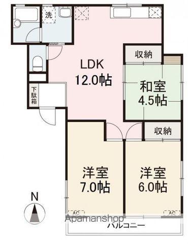 さつきヶ丘ハイツ(3LDK/1階)の間取り写真