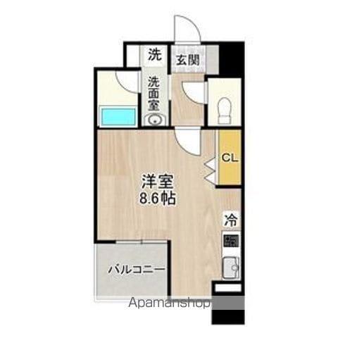 CITY SPIRE 名古屋大須(ワンルーム/9階)の間取り写真