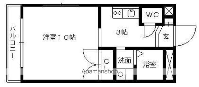 ヴェルドミール春里(1K/4階)の間取り写真