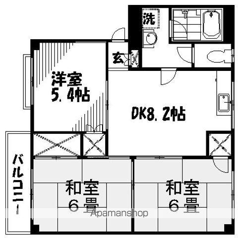 シティハイツ落合Ⅰ(3DK/2階)の間取り写真