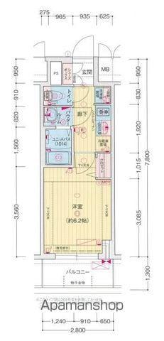 プレサンス広小路通今池(1K/7階)の間取り写真