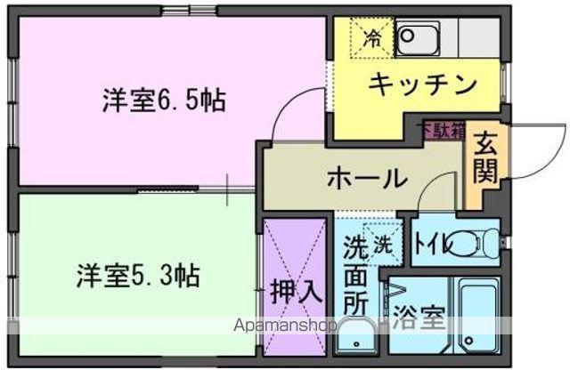 シティハイツ北上2A(2K/1階)の間取り写真