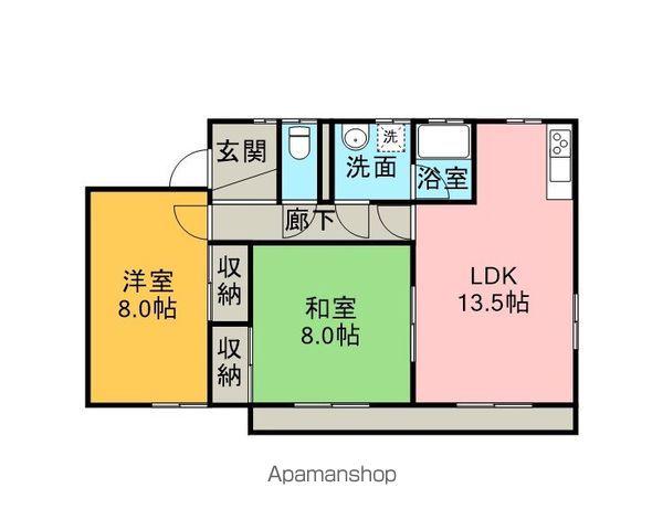 プラティークマンションⅠ(2LDK/2階)の間取り写真
