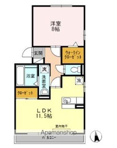 フォルトゥーナⅠ(1LDK/2階)の間取り写真