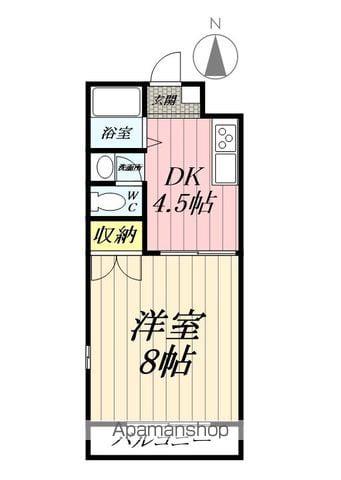 グリーンシティー702(1DK/2階)の間取り写真