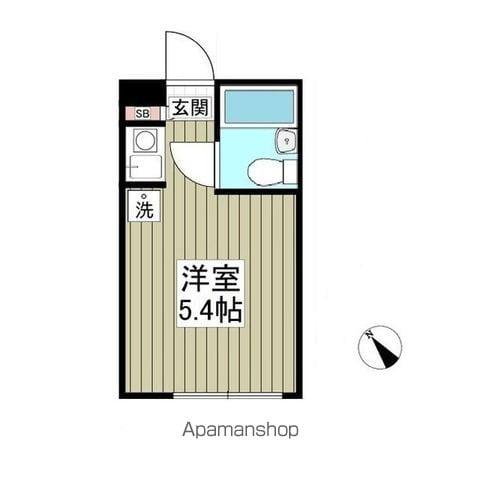 サンウィングB(ワンルーム/1階)の間取り写真