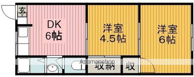 高橋文化(2DK/2階)の間取り写真