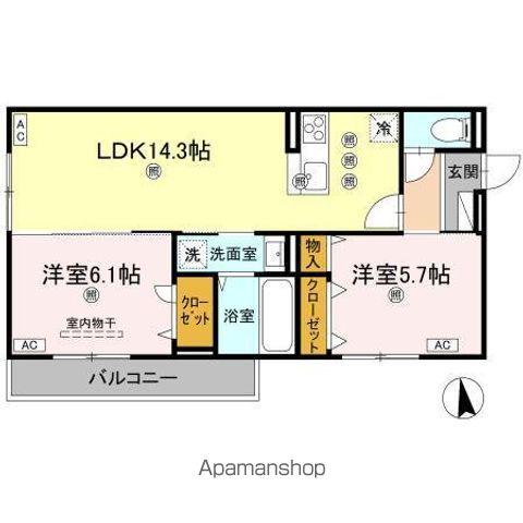 セレノアールA(2LDK/3階)の間取り写真