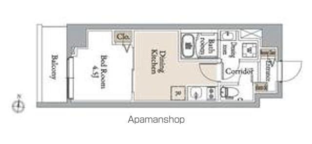 グランカーサ住吉Ⅲ(1DK/3階)の間取り写真