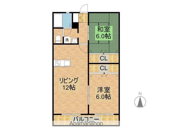 日総コーポ(2LDK/3階)の間取り写真