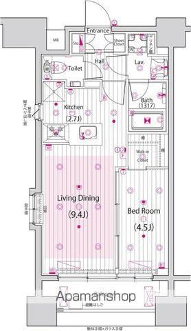ガーラ・アヴェニュー浅草(1LDK/11階)の間取り写真
