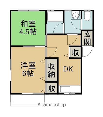 藤田コーポ(2DK/2階)の間取り写真