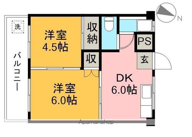 コーポ西村Ⅰ(2DK/3階)の間取り写真