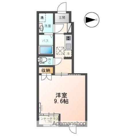 仲間町アパートB棟(1K/1階)の間取り写真