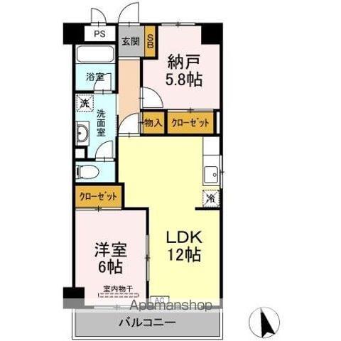 グランドール高橋(1LDK/3階)の間取り写真