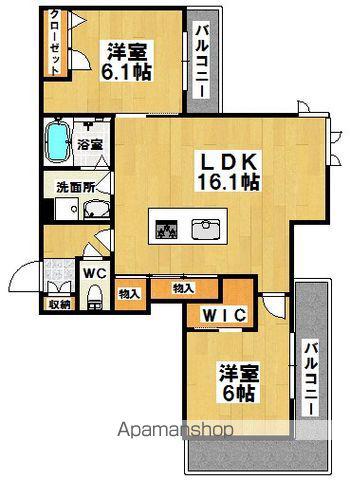 LA SUITE SAKAIHIGASHI(2LDK/2階)の間取り写真