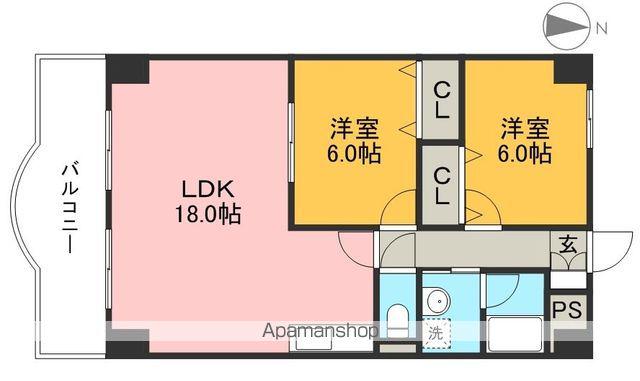 リップルガーデンⅡ(2LDK/1階)の間取り写真