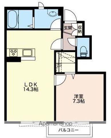 ドリーミオB(1LDK/1階)の間取り写真