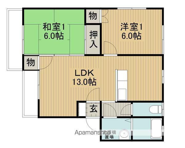 ビューパティオ豊田A棟(2LDK/2階)の間取り写真