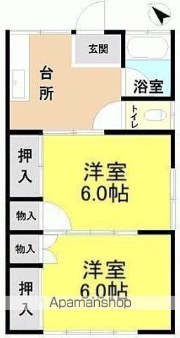 ホワイトハイツ(2K/2階)の間取り写真