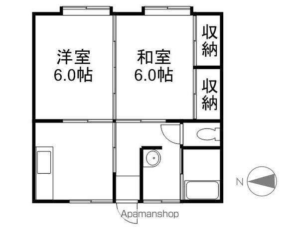 コーポながの(2DK/2階)の間取り写真