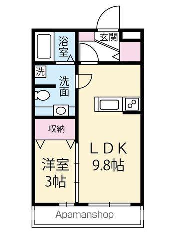 コスモⅡ(1LDK/3階)の間取り写真