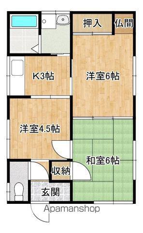 日豊本線 西都城駅 バス乗車時間：20分 末吉仲町バス停で下車 徒歩60分 1階建 築31年(3K)の間取り写真