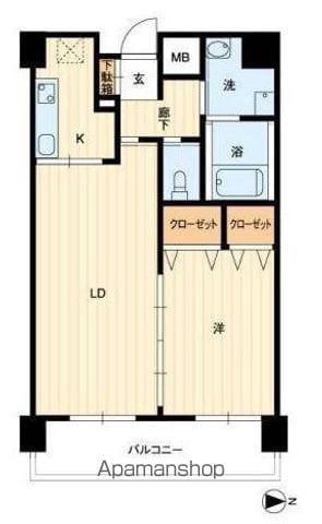 アルファレガロ栗林(1LDK/9階)の間取り写真