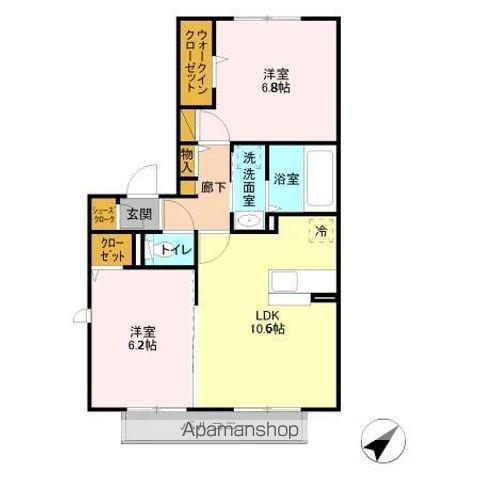 アステール(2LDK/2階)の間取り写真