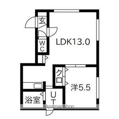 グランメール麻生(1LDK/1階)の間取り写真