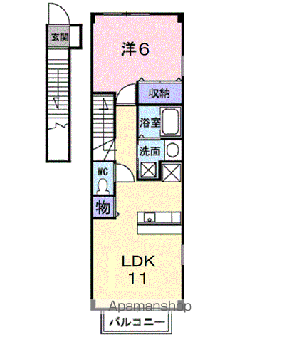 グレイス・ヴィラ(1LDK/2階)の間取り写真