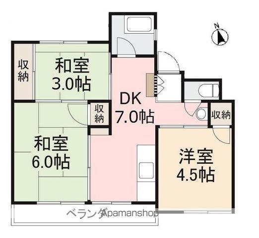 平成マンション(3DK/5階)の間取り写真
