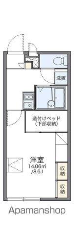 レオパレス開(1K/1階)の間取り写真