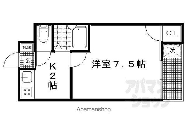 ハイツコスモスエイトII(1K/2階)の間取り写真