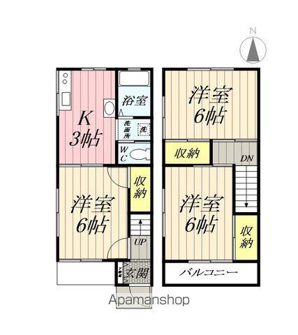 豊田テラスハウス(3K)の間取り写真