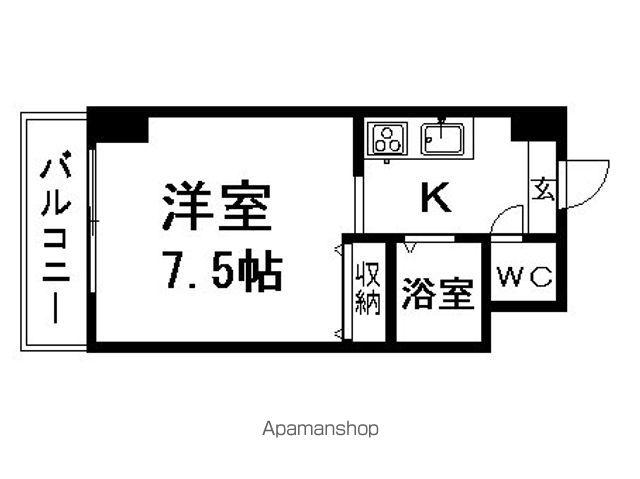 第13花園ビル(1K/8階)の間取り写真