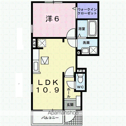 エレガンスA(1LDK/1階)の間取り写真