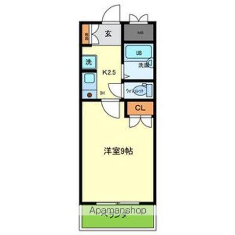 シーダー針中野(1K/3階)の間取り写真