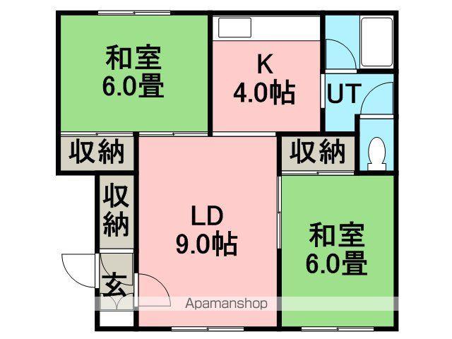 コーポアピア(2LDK/2階)の間取り写真