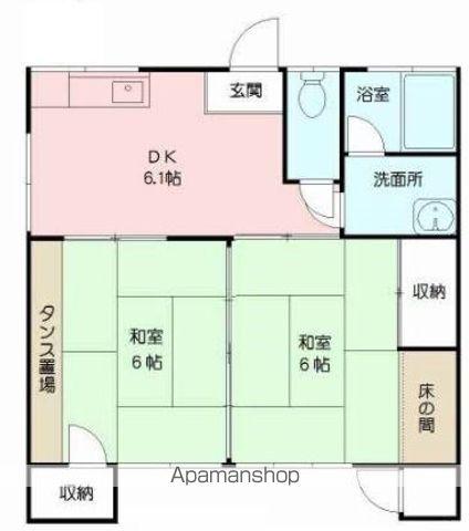 コーポサンライズ(2DK/2階)の間取り写真