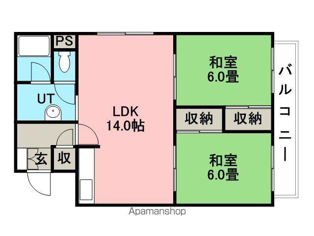 ARIES(2LDK/2階)の間取り写真