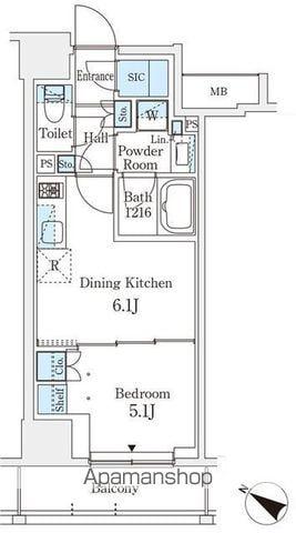 テラス駒込イースト(1DK/11階)の間取り写真