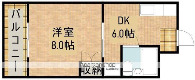 ルビナスサード(1DK/2階)の間取り写真