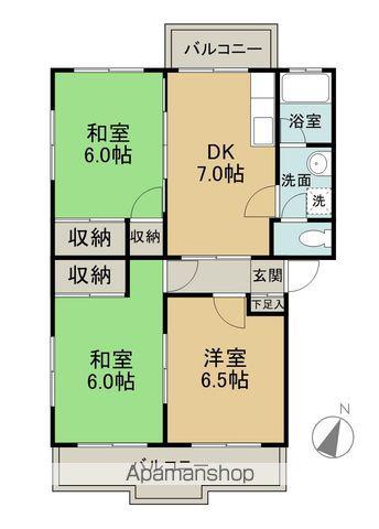 コーポ中村(3DK/2階)の間取り写真