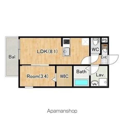 ジーメゾン千葉出洲港ラビアン(1LDK/1階)の間取り写真