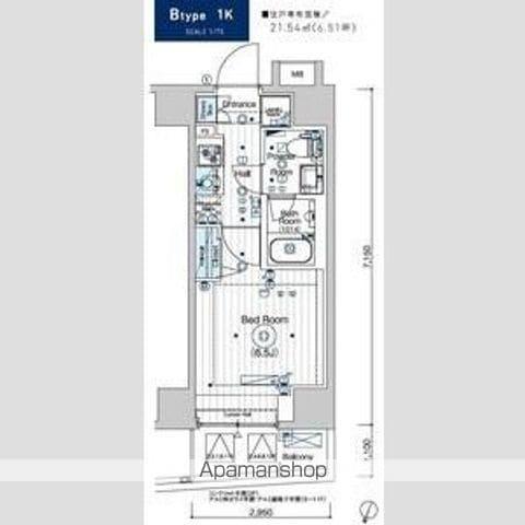 MAXIV横浜吉野町TRE(1K/6階)の間取り写真